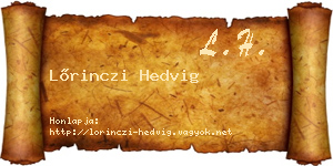 Lőrinczi Hedvig névjegykártya